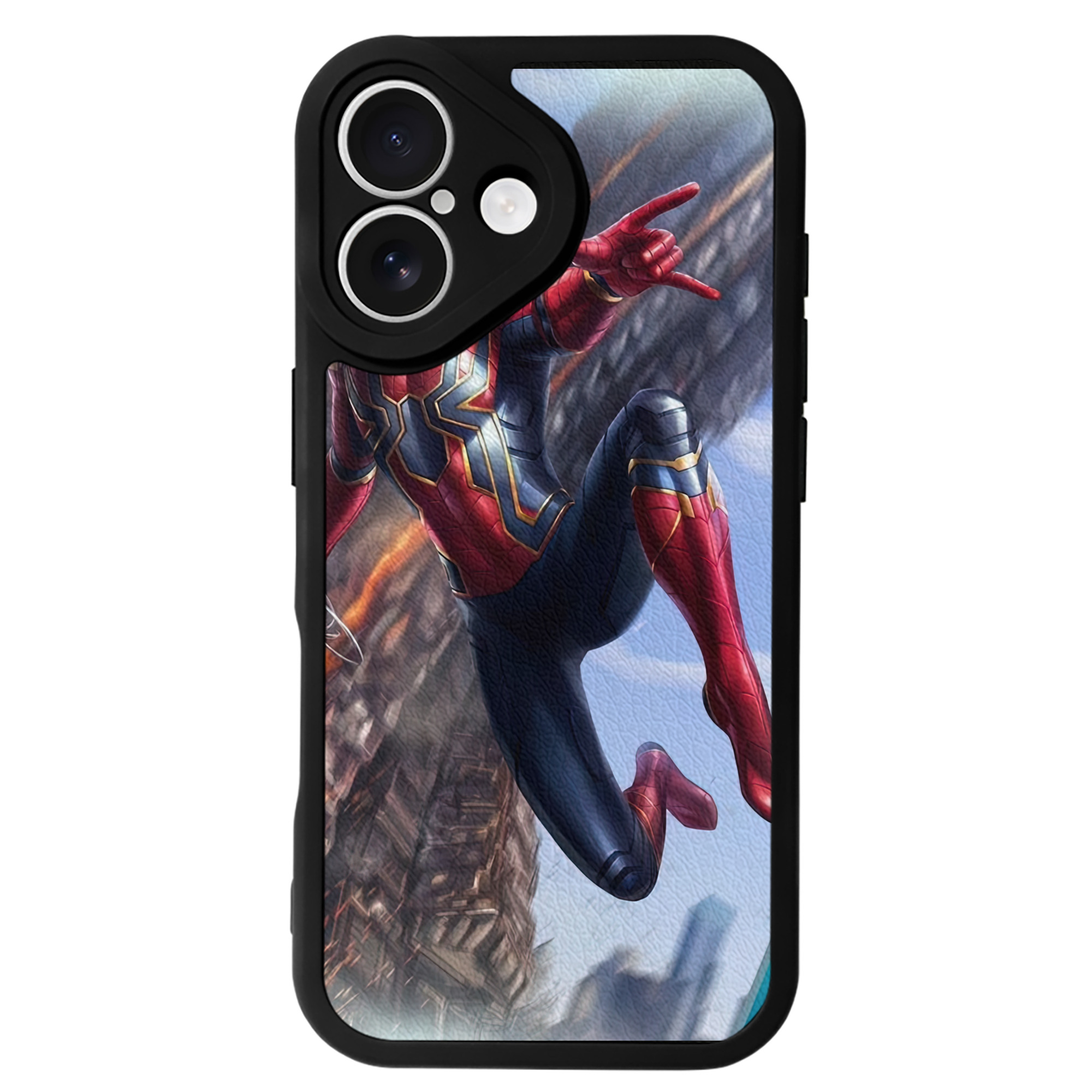 （画像用） Spider Man スパイダーマン 【iPhone 16シリーズ対応】シリコンスマホケース（レザー調） 材質：シリコン